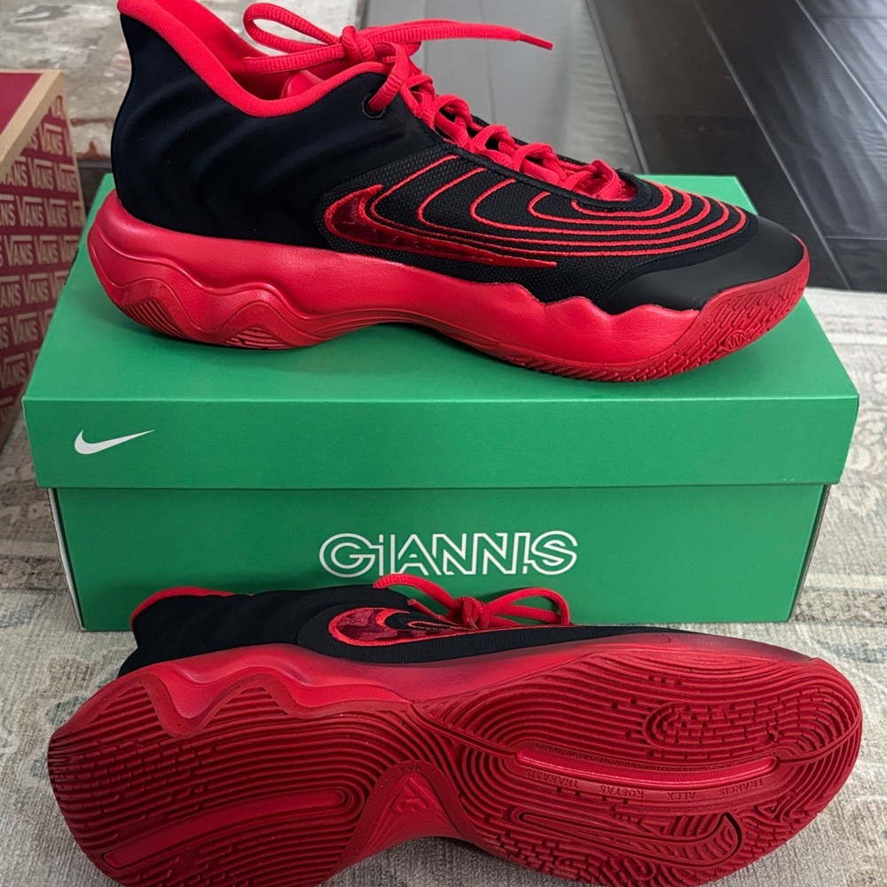 Nike Giannis Immortality 4 Basketball Shoes Black Red FQ3680-004 [Select Size]